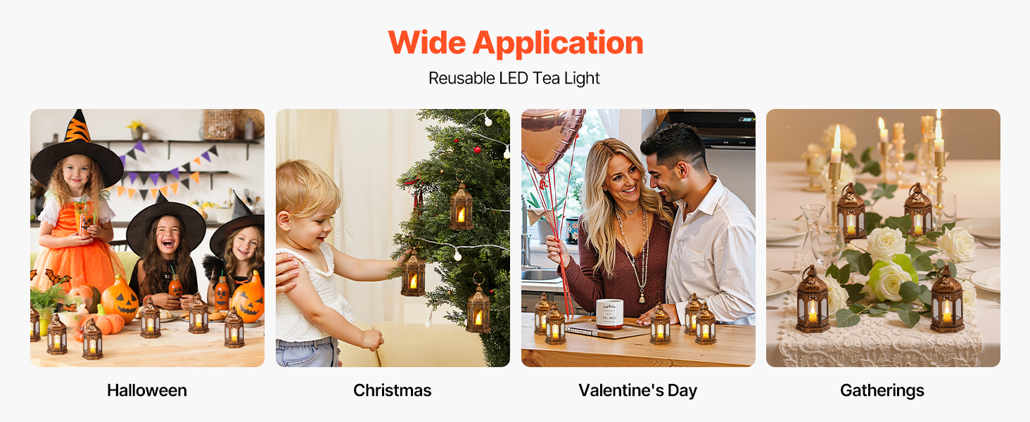 SucceBuy 12 Pcs Decorative Candle Lantern LED Electric Flameless Candle Plastic LED Holder with Glass for Wedding Table Party