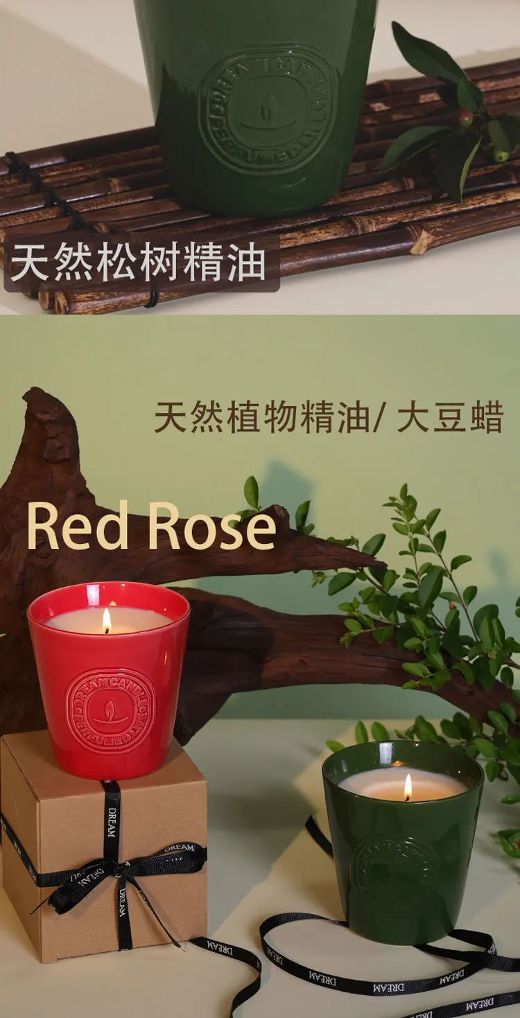 Large Retro Ceramic Soy Wax Scented Candle Jar Gift Luxury Aromatherapy Home Fragrance Melting Lamp Decor for Bedroom Present