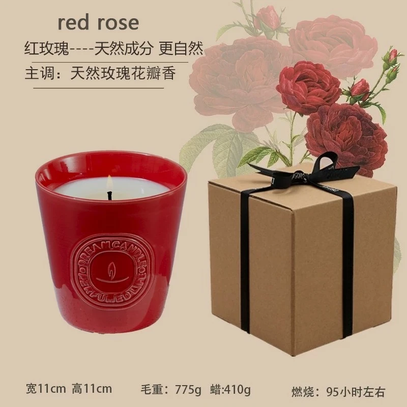 Large Retro Ceramic Soy Wax Scented Candle Jar Gift Luxury Aromatherapy Home Fragrance Melting Lamp Decor for Bedroom Present