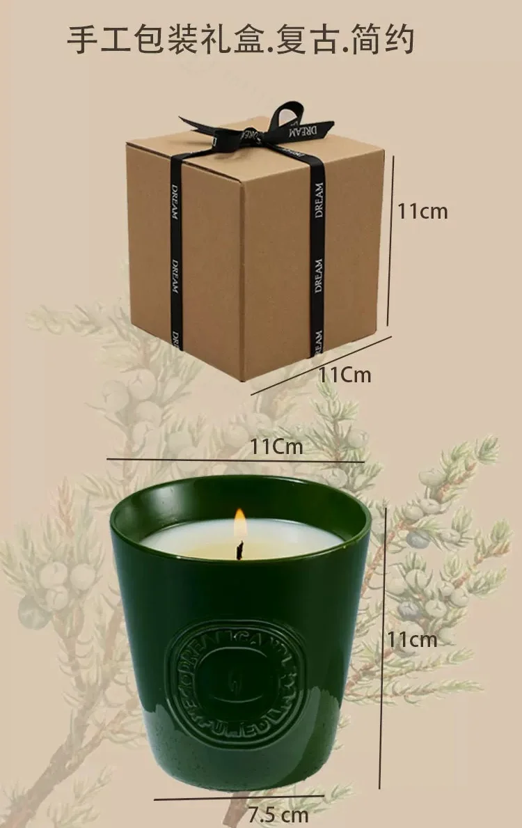 Large Retro Ceramic Soy Wax Scented Candle Jar Gift Luxury Aromatherapy Home Fragrance Melting Lamp Decor for Bedroom Present