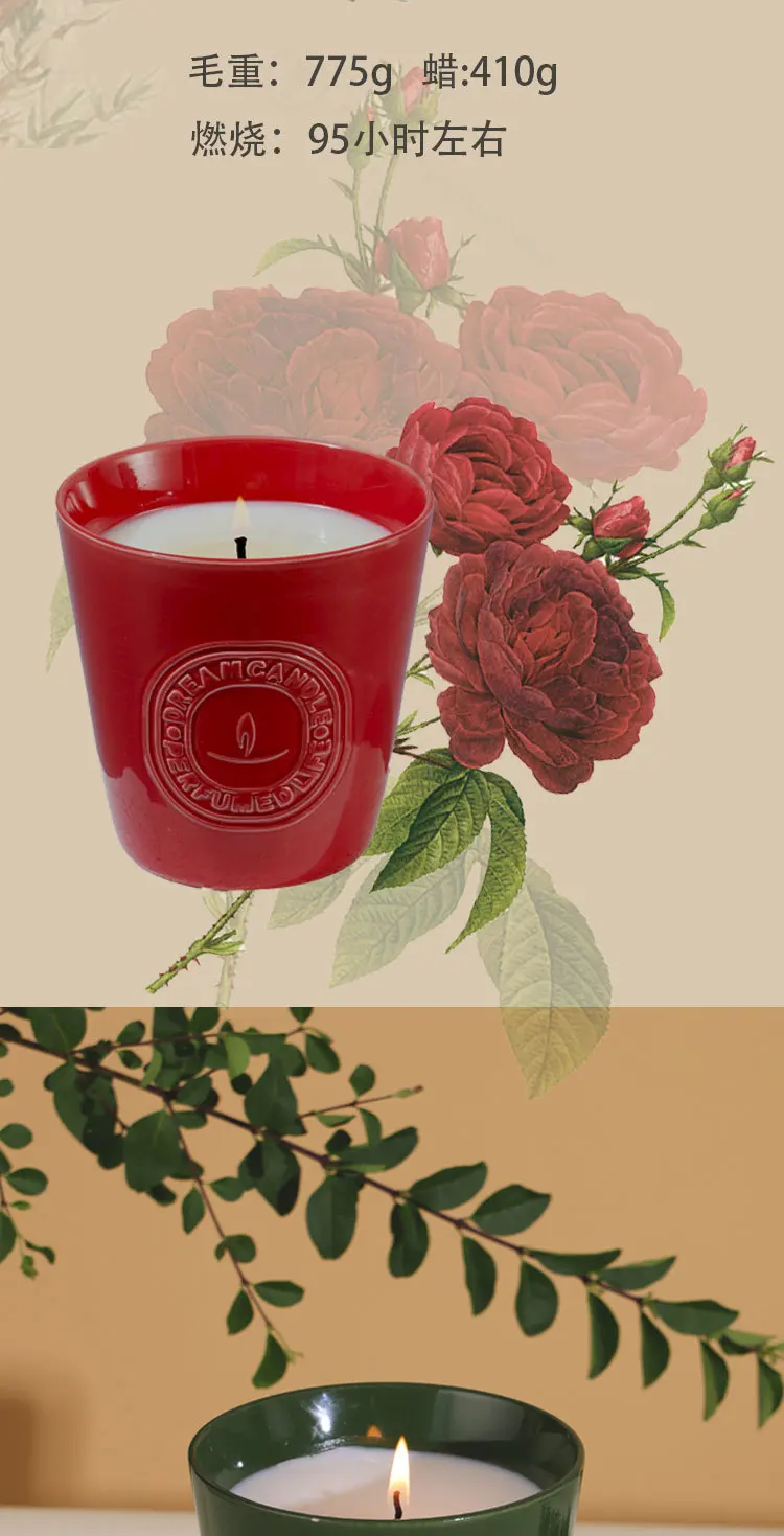 Large Retro Ceramic Soy Wax Scented Candle Jar Gift Luxury Aromatherapy Home Fragrance Melting Lamp Decor for Bedroom Present