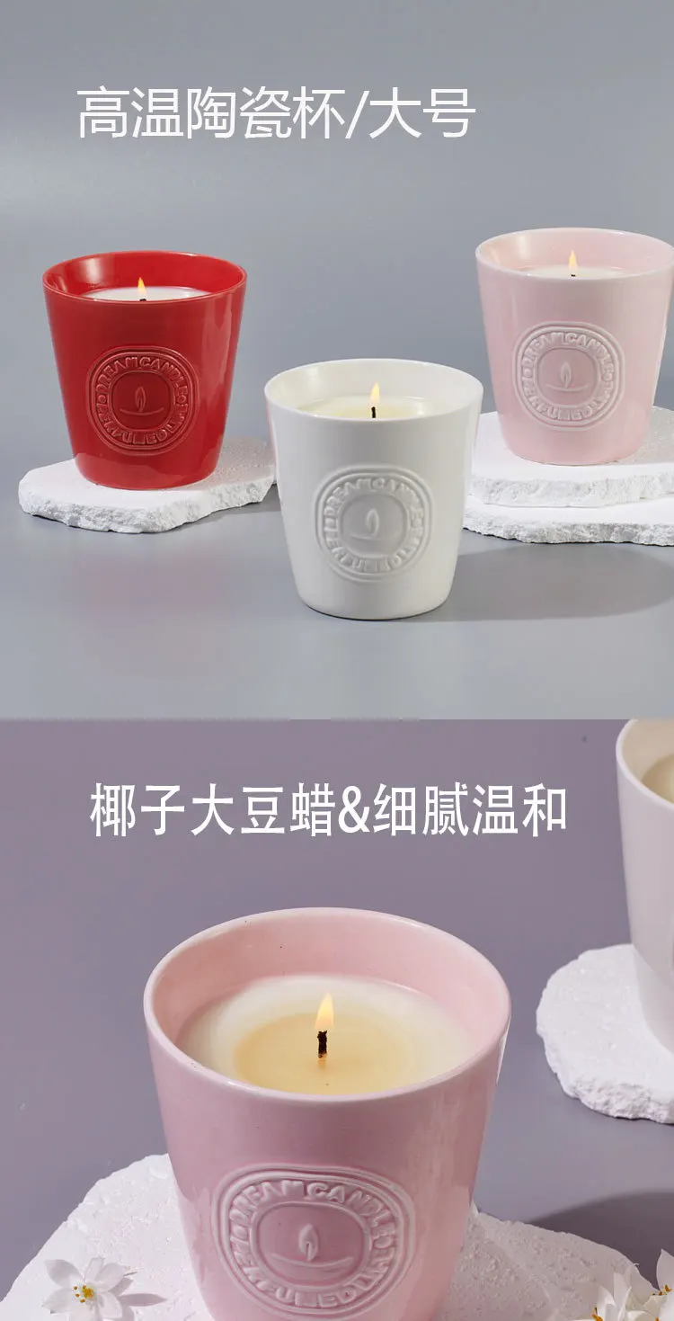 Large Retro Ceramic Soy Wax Scented Candle Jar Gift Luxury Aromatherapy Home Fragrance Melting Lamp Decor for Bedroom Present