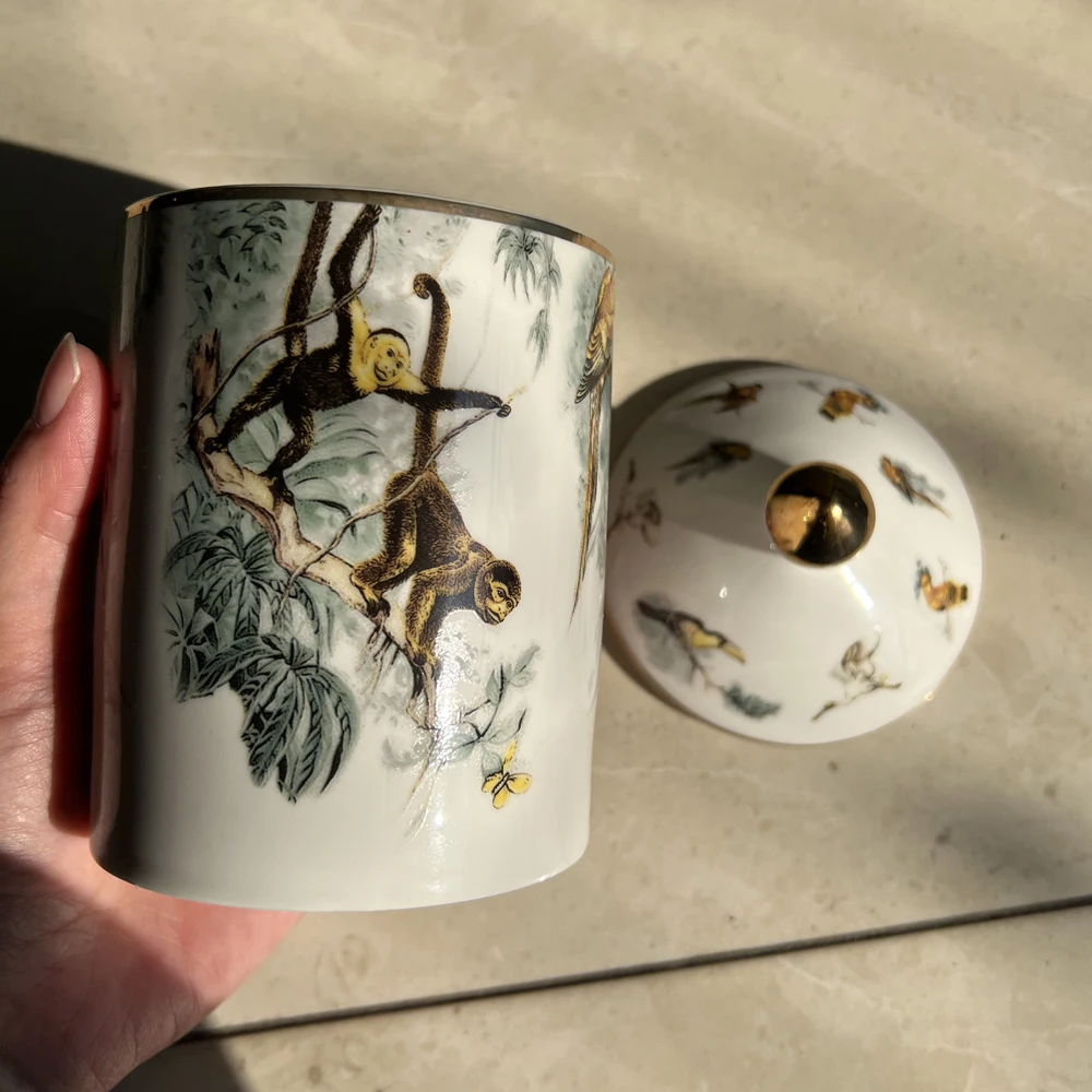 Creative Tropical Rain Forest Animal Candle Holder Candelabra Home Ceramic Decorative Jar Cup Beauty Storage Bottle Gift