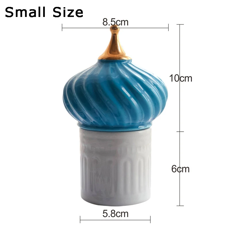 Spain lladr Design Candelabra Ceramic Candle Holder Storage Tank Home Decorative Cup Jewerlly Box Roof Pagoda Cafts