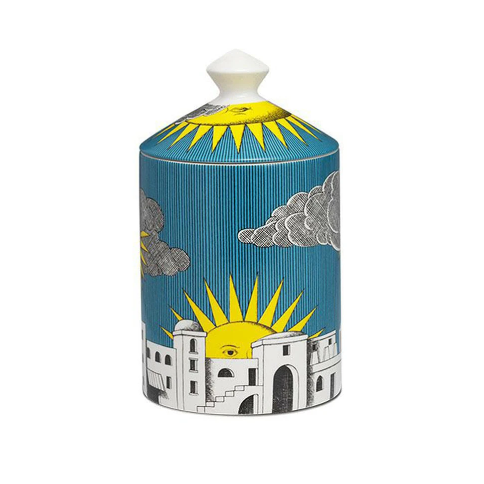 Vintage Sunshine Castle Candle Holder With Lid Candelabra Home Decoration Exquisite Ceramic Jar Cup Jewelry Storage Craft  Decor