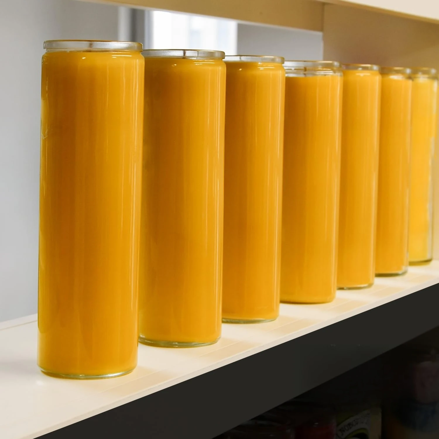 100% Paraffin Wax Candles in Glass Jar Yellow Unscented Prayer Candle 120 Hours Long Burn for Memorials, Vigil, Blessing